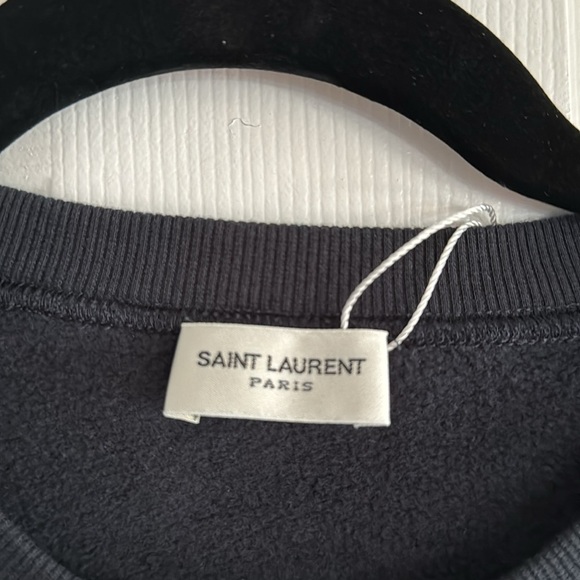 Yves SAINT LAURENT Authentic luxury Crew Neck Navy cotton sweatshirt- large - Picture 4 of 15